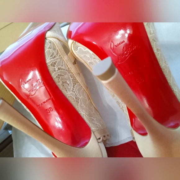 CHRISTIAN LOUBOUTIN LACE HEELS NEW - Picture 6 of 11